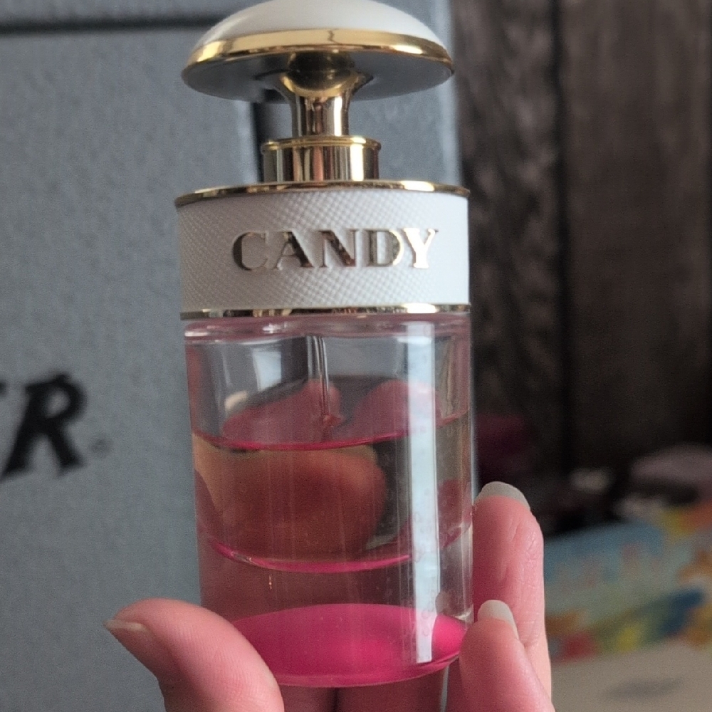 Candy Perfume Bottle with Gold and Pink Accents